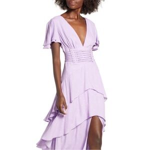 AFRM Micah Tiered Ruffle Corset dress - Lilac heart
